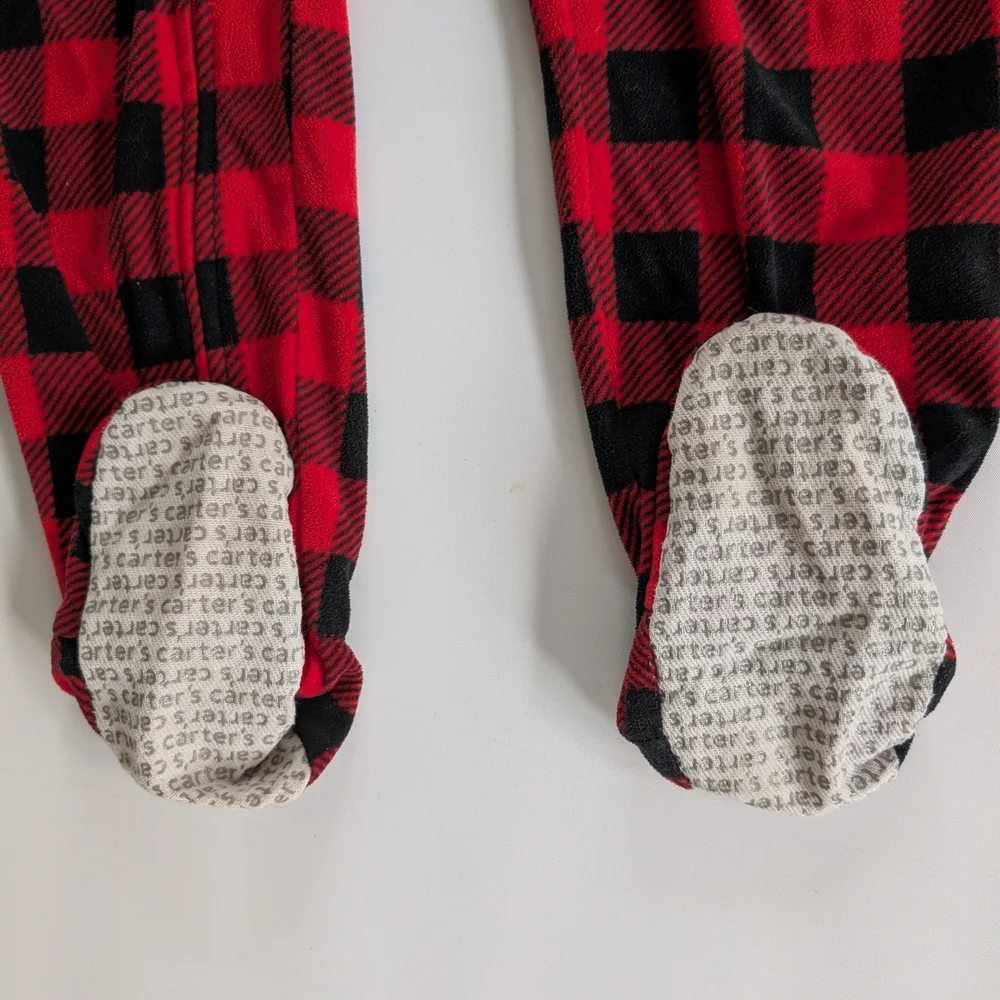 Carter's Red and Black Checkered Kids Footie